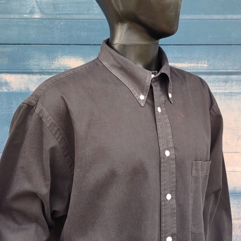 Nautica Men's Vintage (Thick-Cotton) Crested Black Luxury Shirt